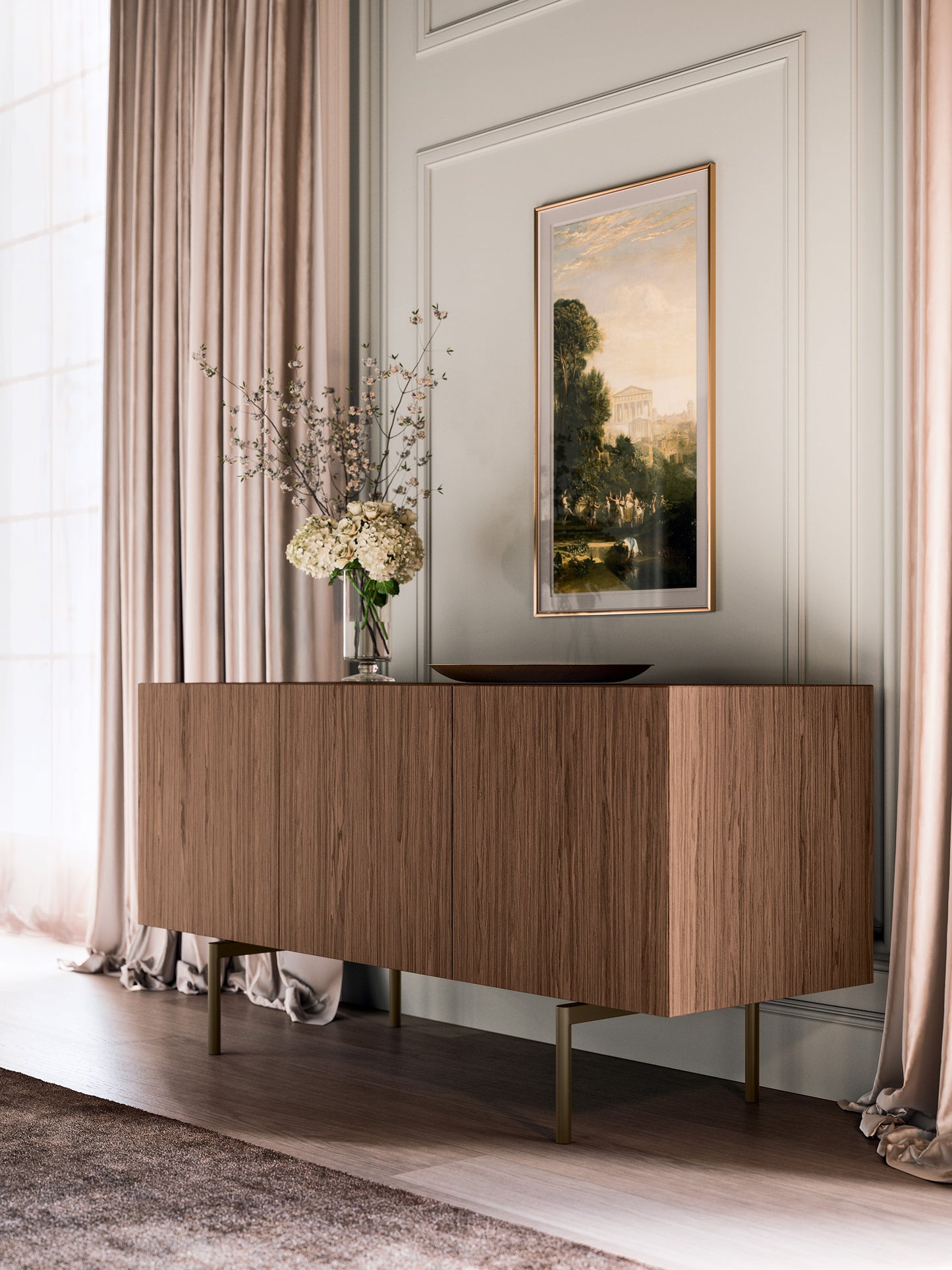 Aparador Bloom Enchapado Madera 3 Puertas